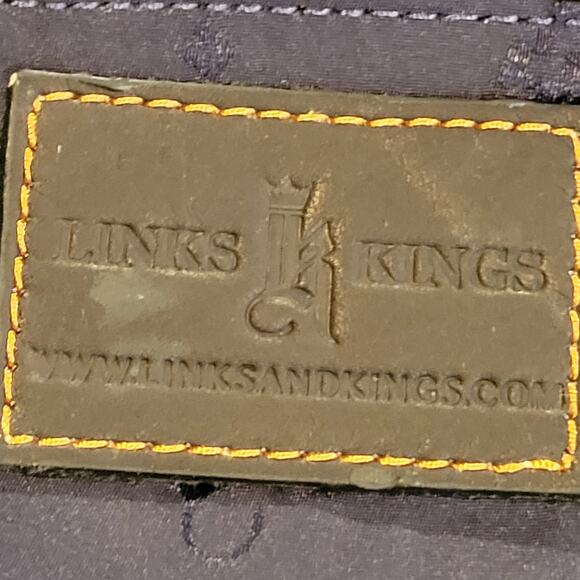 Links & Kings Black Leather Golf Shoe Bag with Shin Invitaional logo on front - Picture 12 of 12